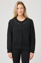 Embellished Knit Cardigan with Crystal Detail