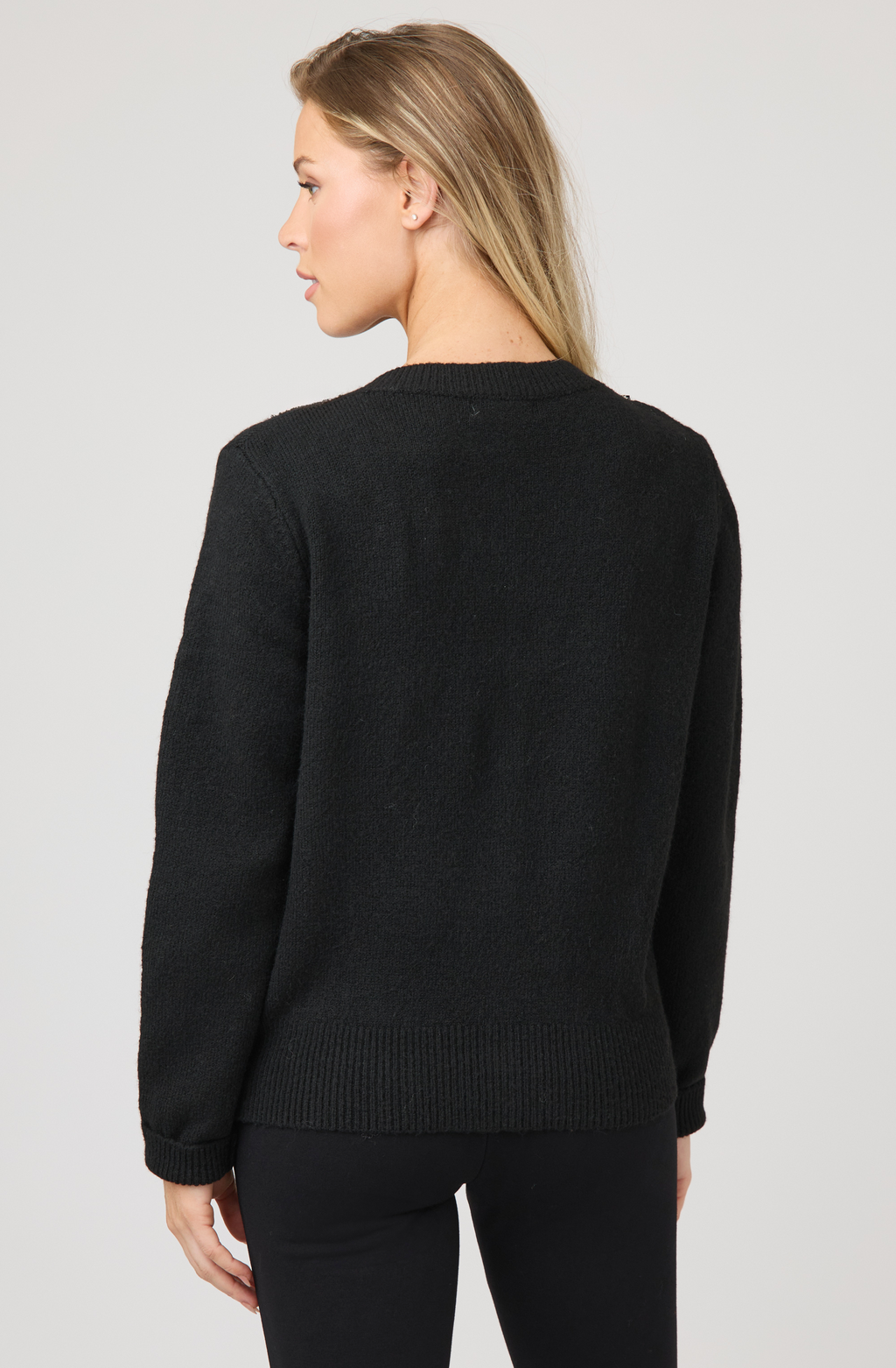 Embellished Knit Cardigan with Crystal Detail