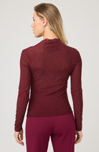 Ruched Rhinestone Mesh Top