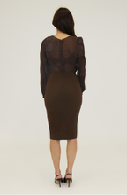 Sheer-Sleeve Mini Dress
