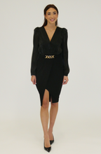Sheer-Sleeve Mini Dress