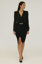 Sheer-Sleeve Mini Dress